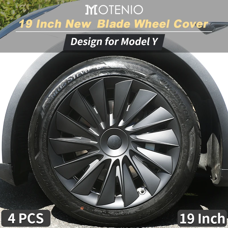 4PCS Hub Cap Performance Wheel Cap Automobile Full Rim Cover Accessories New Blade for Tesla Model Y 2020-2024 19 Inch Hubcap