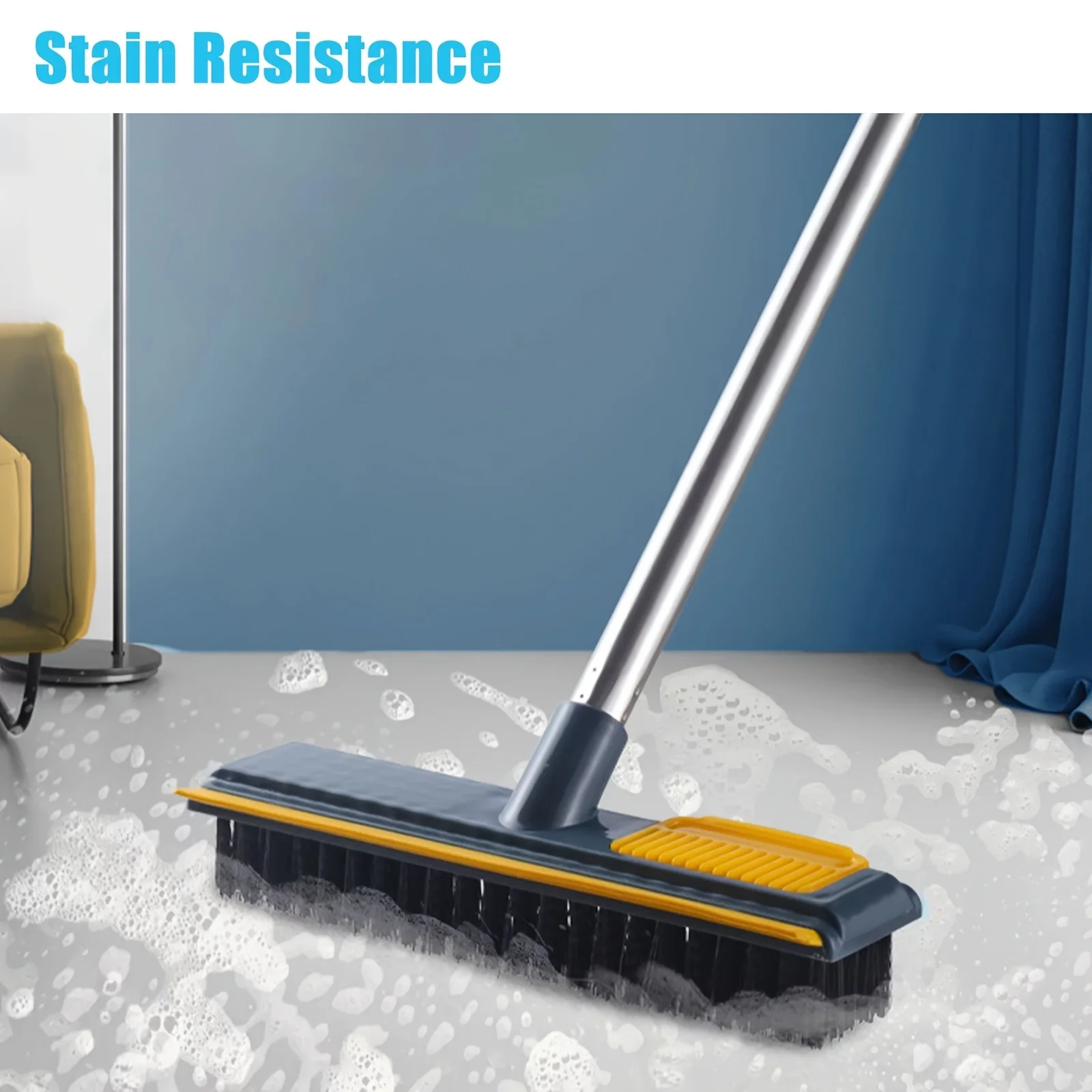 1pc Bathroom Floor Brush, Long Handle Cleaning Brush, No Dead Corner, Hard Bristles, Essential Cleaning Supplies & Tool