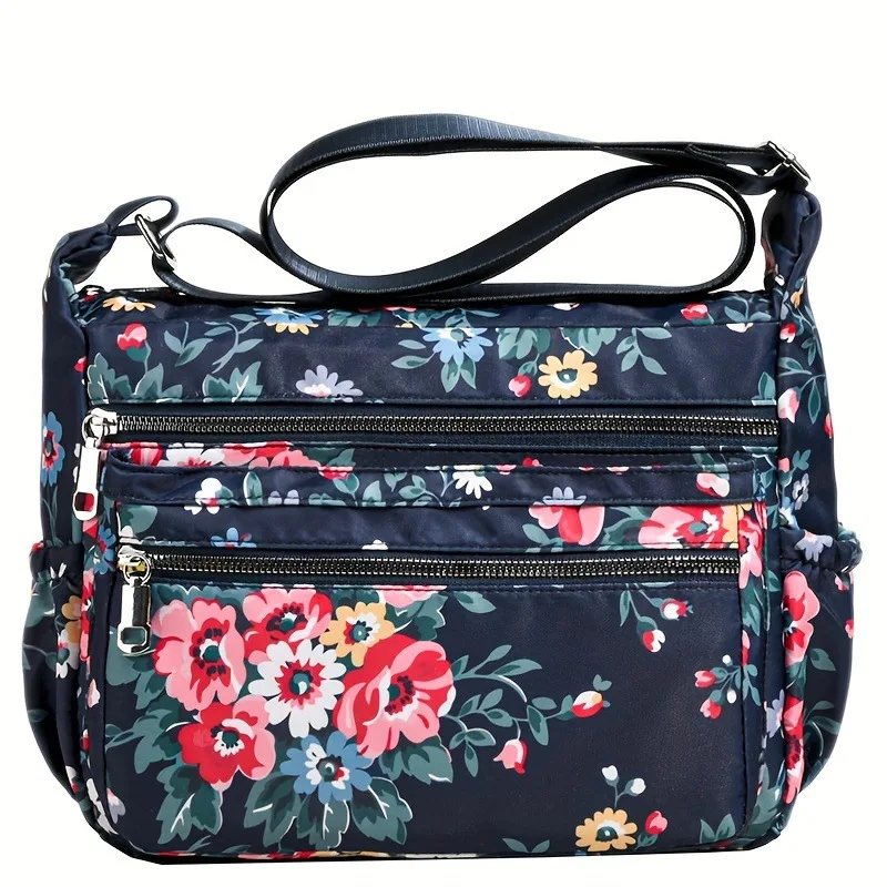 حقيبة كروس نسائية فاخرة 2025، حقيبة يد من النايلون ذات سعة كبيرة مع سحاب، متسوق كاجوال متعدد الوظائف للعمل وعطلة نهاية الأسبوع ​