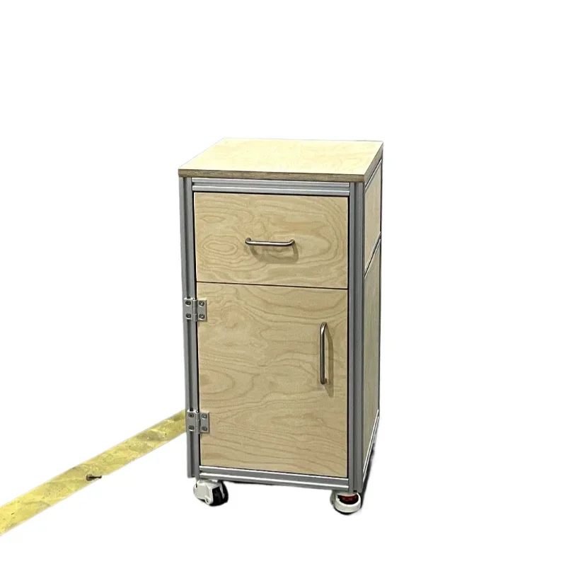 Aluminum alloy, birch side cabinet, storage locker with drawers, for workshop and factory
