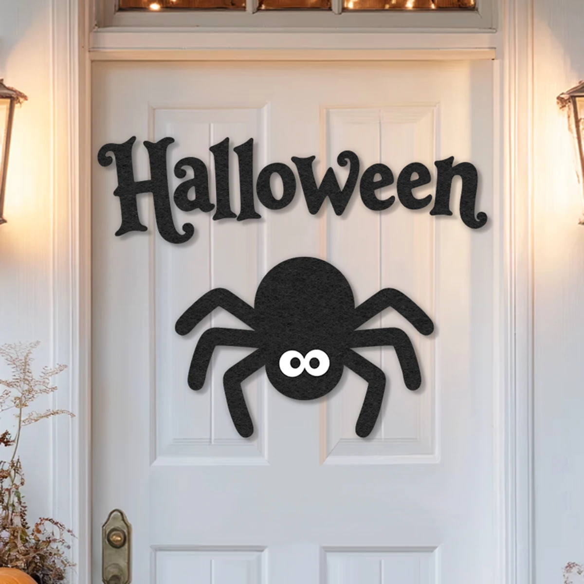 ملصقات باب الهالوين الخارجية على شكل جمجمة اليقطين شبح العنكبوت خلفية جدار الديكور كرنفال تخطيط الحفلات الليلية #4