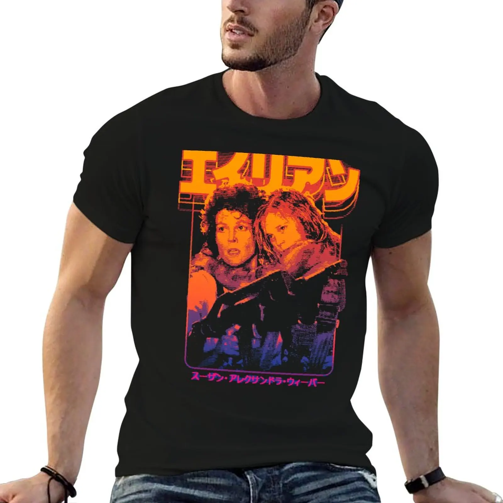 

and Ellen tshirt Newt man graphic t T-Shirt 100% Aliens: shirts Ripley cotton