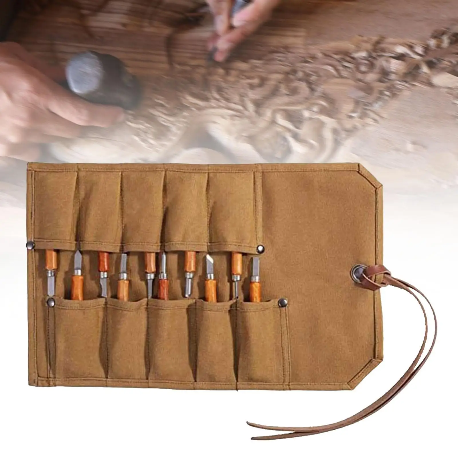 Roll up Tool Bag Multipurpose Carrying Bag Small Tool Roll up Bag for Electrician Craft Making Carpenters Maintenance Organizer