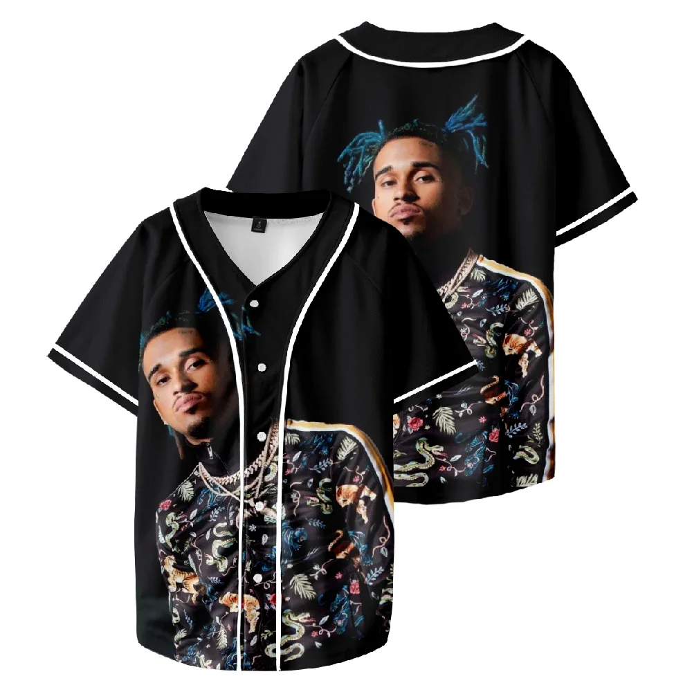 Rapper Bryant Myers 3D Baseball Shirt Men Women Hipster Hip Hop Short Sleeve Baseball Jersey Tee Shirt Street Wear Summer Tops