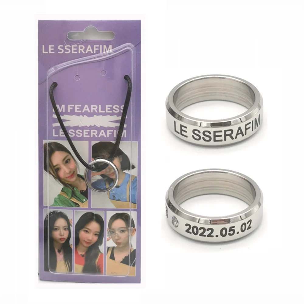 KPOP (G)I-DLE IVE NMIXX Ring STAYC Stainless Steel Ring Necklace LOONA Lettering Do Not Fade Ring Jewelry ITZY Fans Gifts