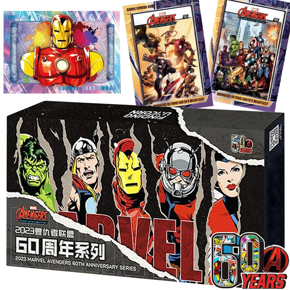 

Marvel Avengers Cards Global Popular Figures Superhero 60th Anniversary Comic Graffiti Art Sticker Card Children Christmas Gifts