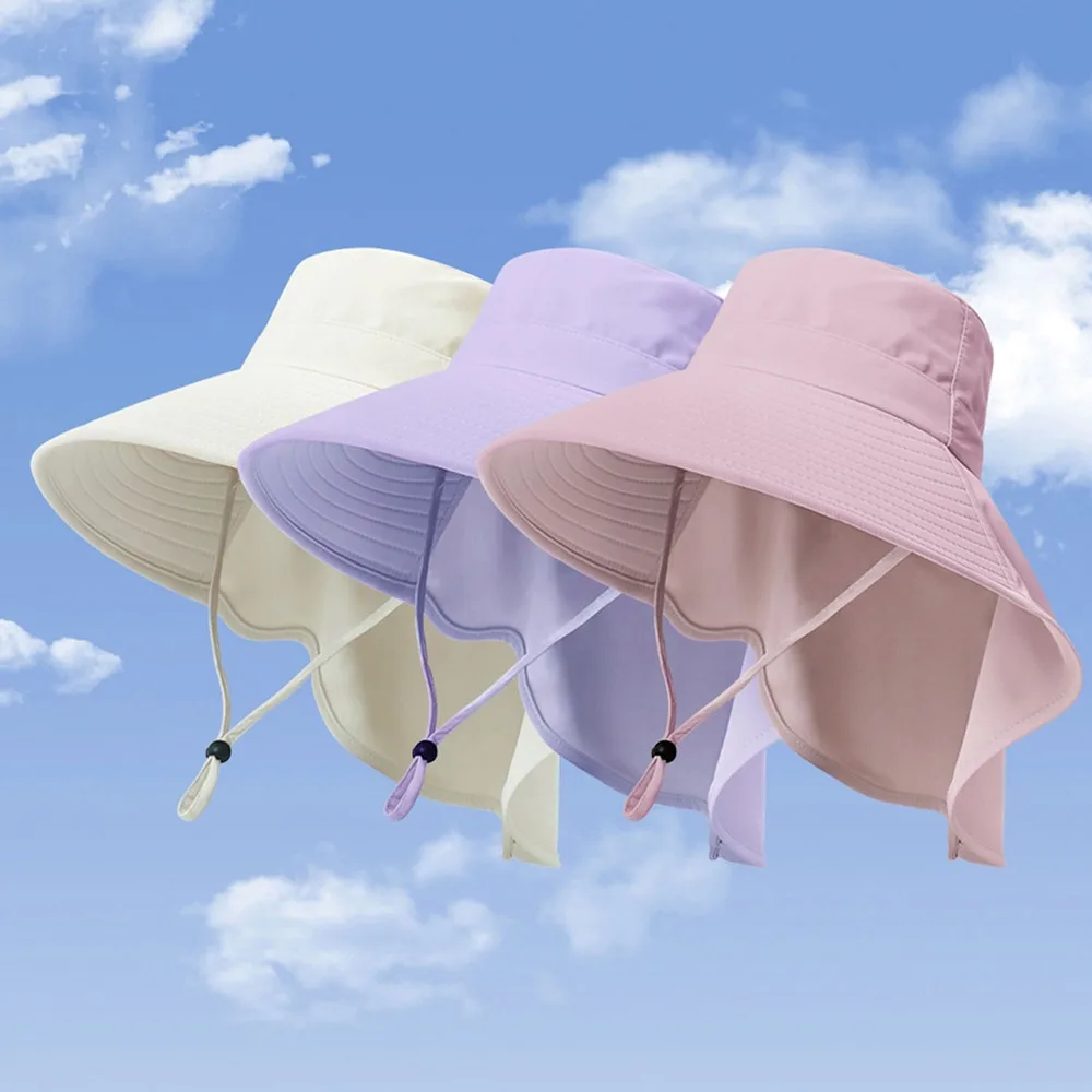 

Регулируемая шляпа от солнца с широкими полями и защитой от ультрафиолета, складная шляпа с защитой от солнца 50+, UPF, корейский стиль, дорожные женские панамы, кепка в стиле сафари