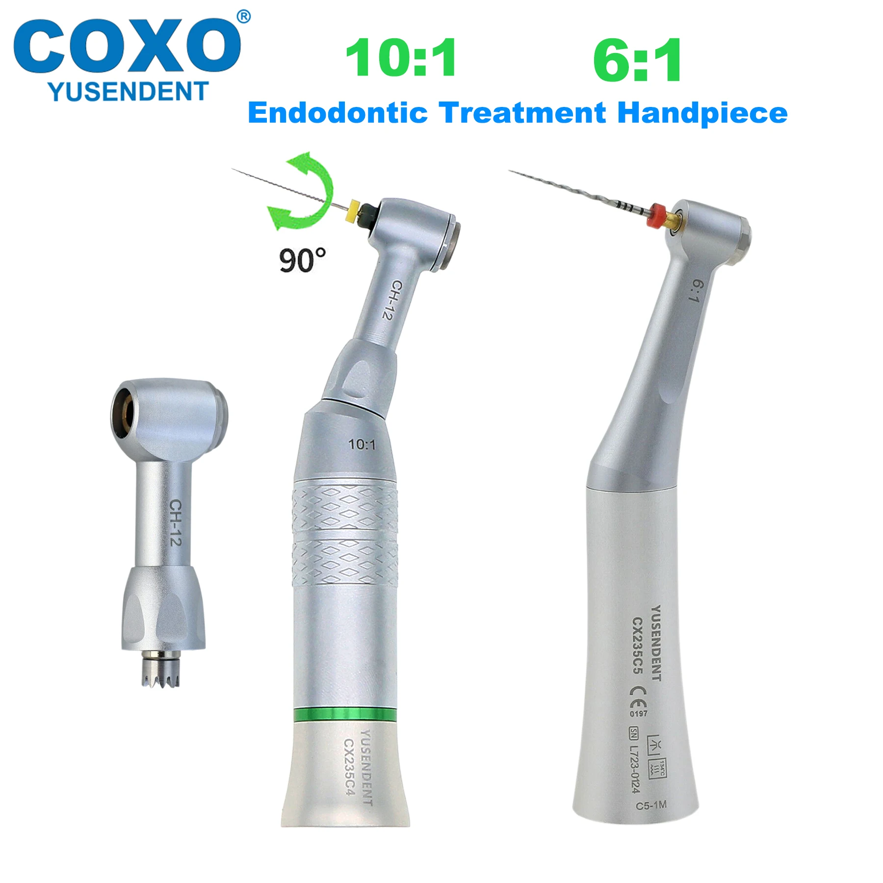 

COXO CX235 Dental Low Speed Handpiece 6:1/10:1 Reduction Handpiece 90º Reciprocating Endodontic Treatment E Type Fit KAVO NSK WH