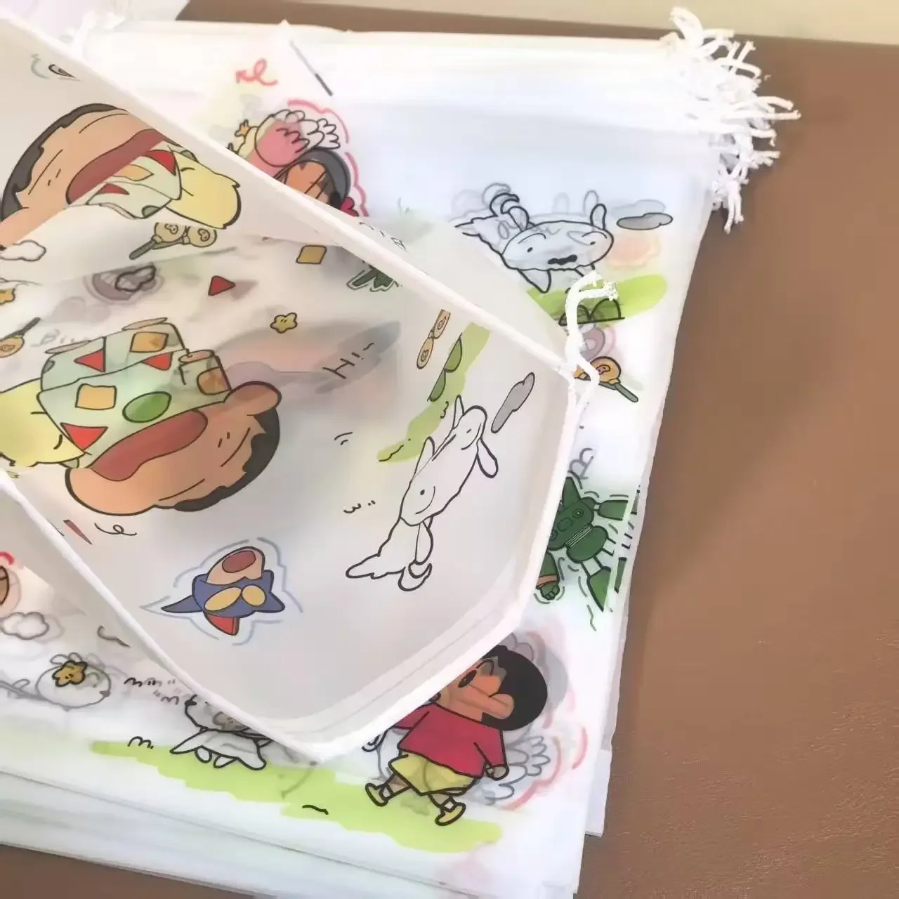 Crayon Shin‑chan Drawstring Shoe Bag Portable Waterproof Travel Storage Pouch Luggage Organizer Shoes Clothes Sorting Pouch view 4