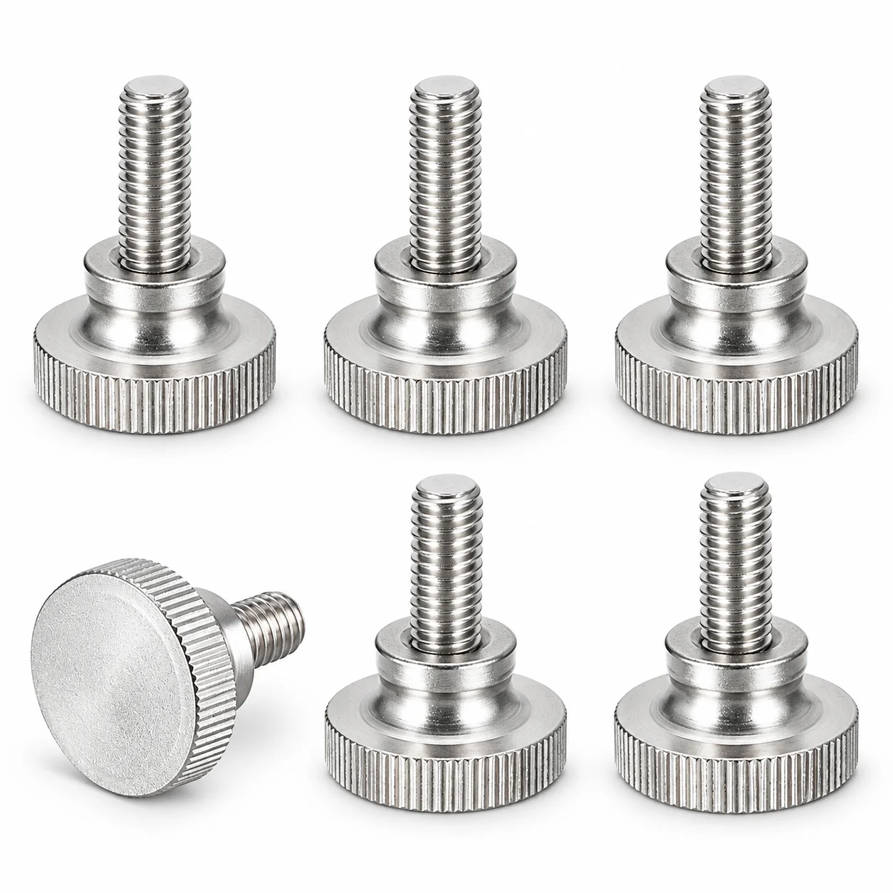 2/5PCS M5 M6 304 Stainless Steel Rolled Flower High Head Finger Screw, Manually Tighten the Curtain Wall Glass Lock Finger Screw