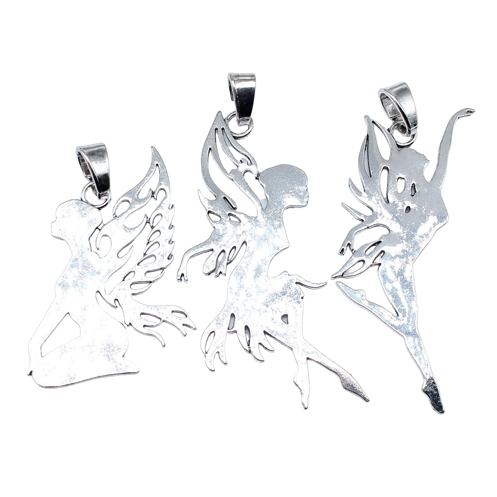 1pcs Dancer Elf Pendant Charms For Necklace Making DIY Jewelry Making Antique Silver Color Plated