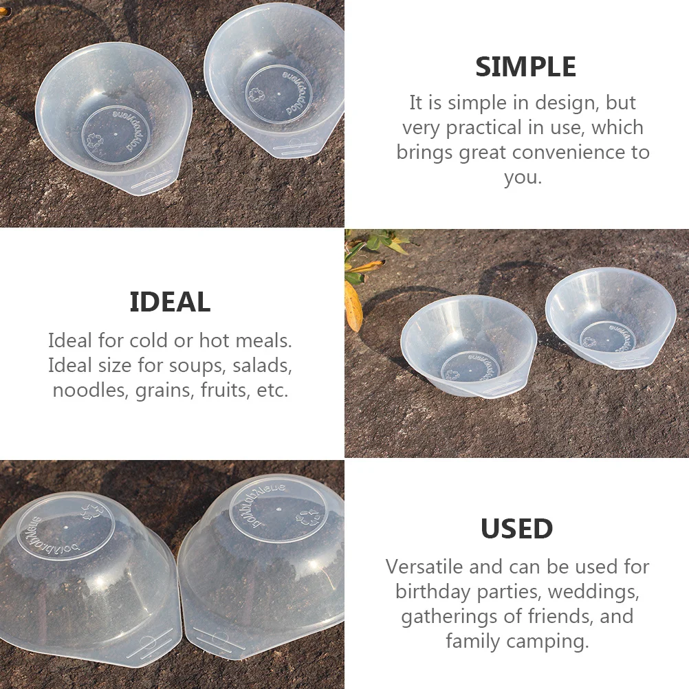 

8pcs Portable Plastic Bowls Set Food-Grade Pp Lightweight Camping Bowls For Outdoor Picnic Travel Soup Rice Ice Cream Serving