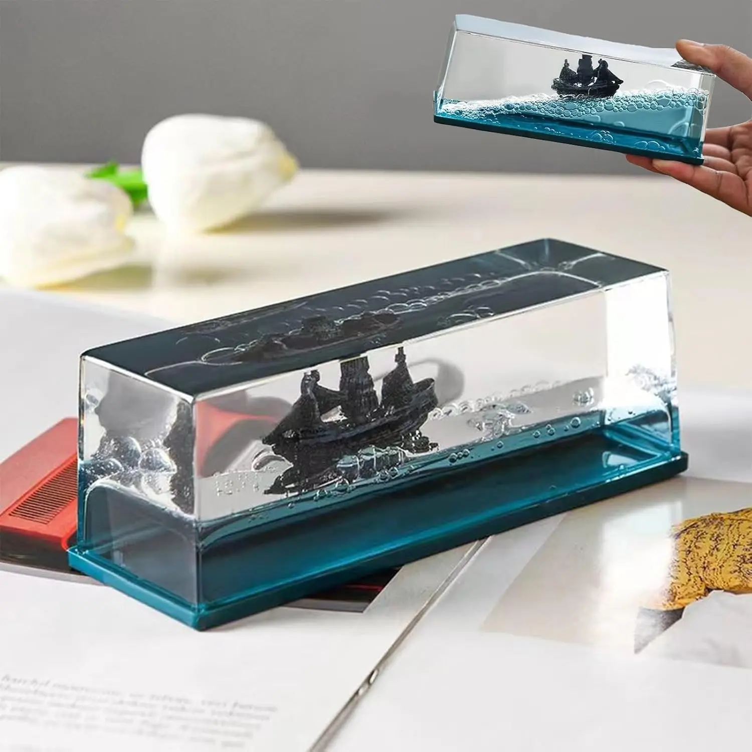 Floating Merry Bottle Cruise Ship Titanic Cruise Ship Fluid Liquid Boat Hourglass Ornament Birthday Gift Drift Ship In Bottle