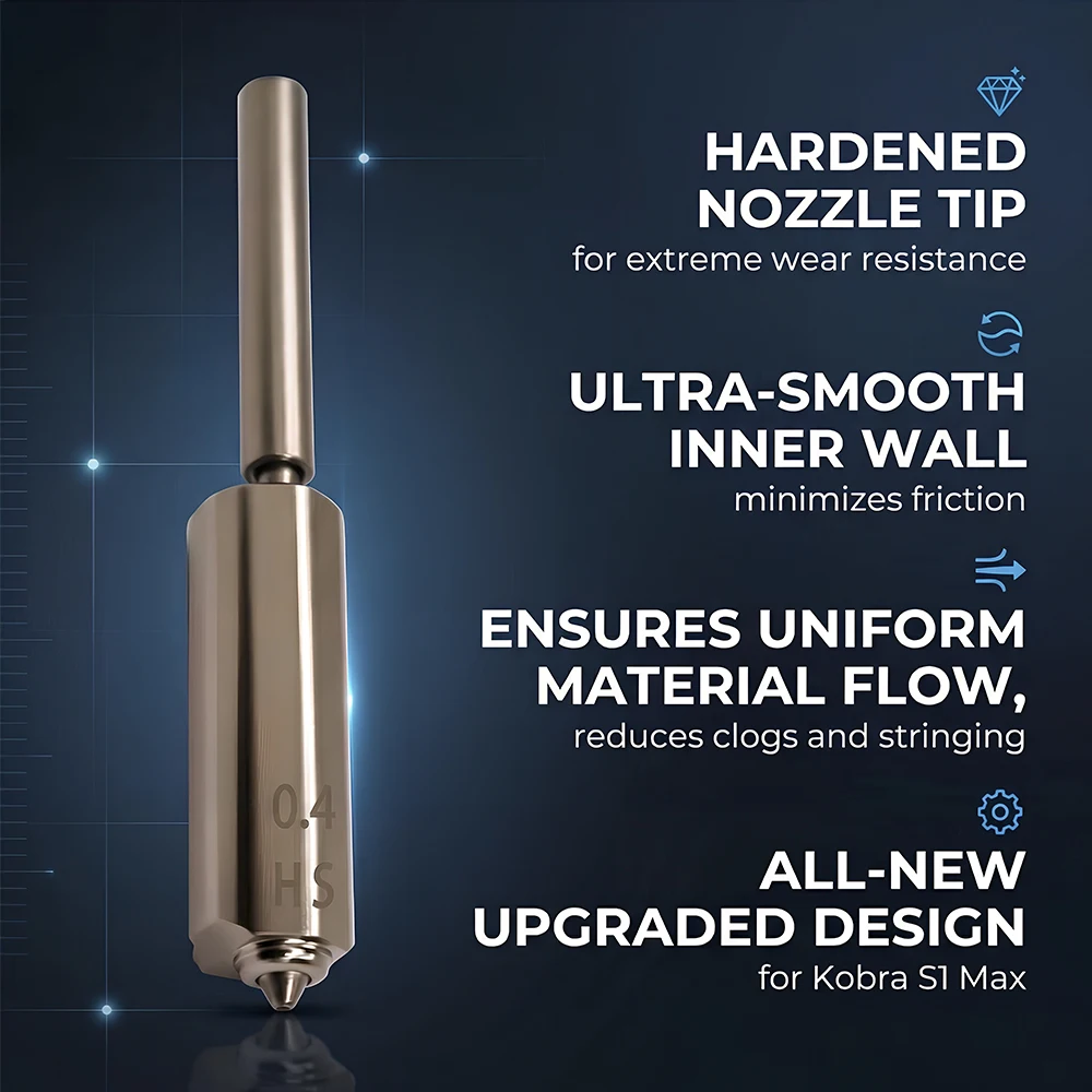 Upgrade Bimetall-Hotend für Anycubic S1 Max Düsen-Druckkopf-Baugruppe 0,25/0,4/0,6/0,8mm für Anycubic Kobra S1 Max 3D-Drucker – Detail 4
