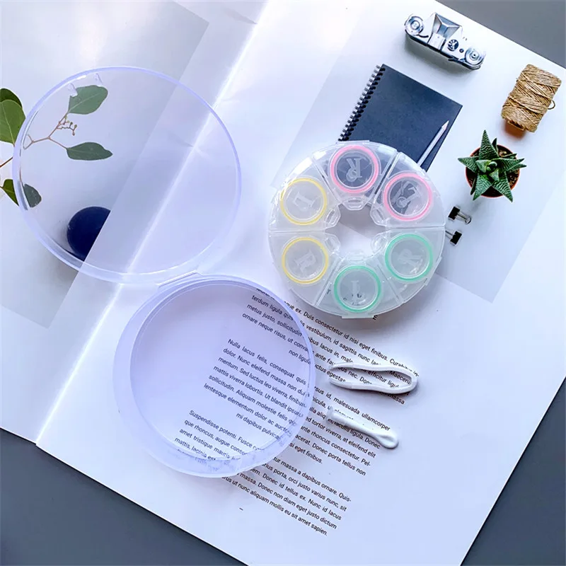 Large Reserves Contact Lens Case Women Lens Container Round Portable Travel Set Spectacle Case Gift For Girl