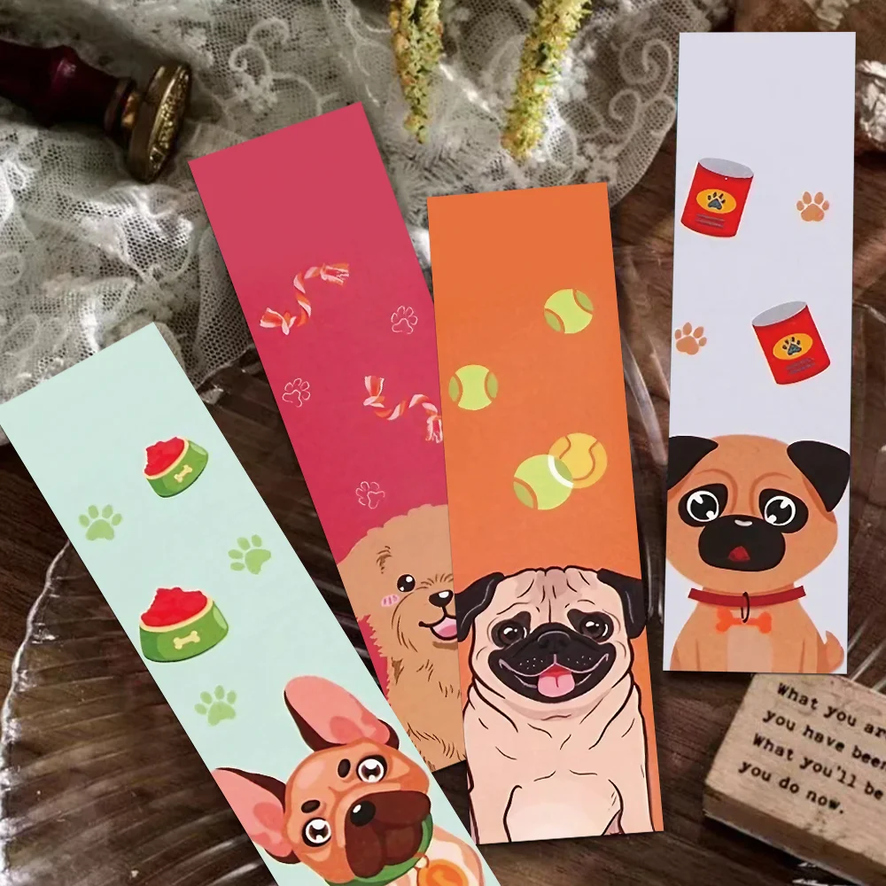 30pcs cartoon puppy bookmarks minimalist animal decoration student reading books labeling paper cards books diary DIY bookmarks