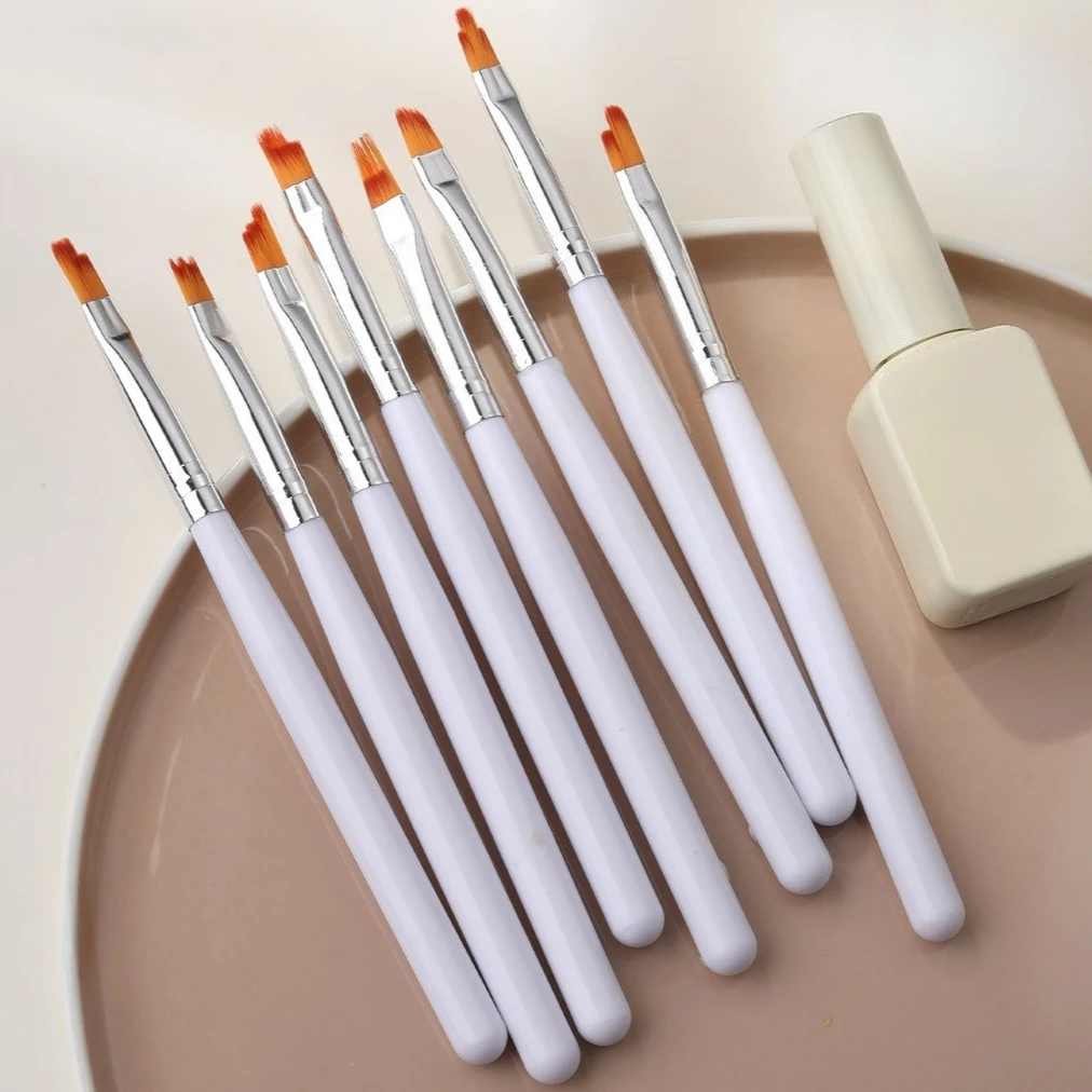 متنوعة الوردي الأبيض مسمار الفن فرش مجموعة الطلاء زهرة العلاج بالضوء مسمار أدوات الرسم عدة القلم مانيكير لوازم الملحقات بالجملة