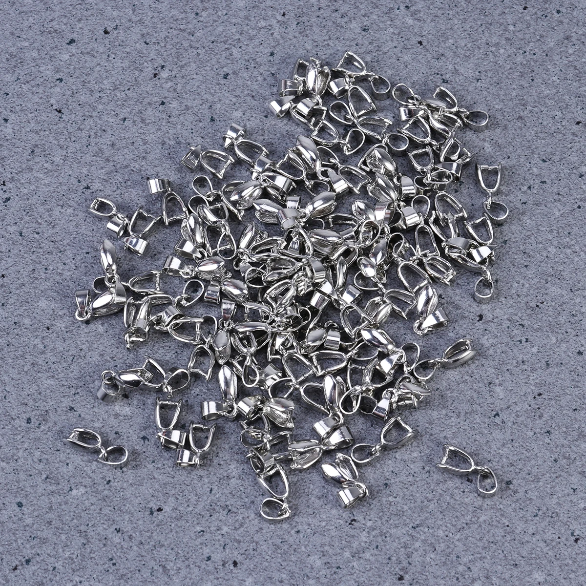 

100 pcs Metal Pinch Clip Bail Bead Pendant Connector Jewelry Diy Accessory 16Mm Silver Brass Anti Rust Durable Easy Use For
