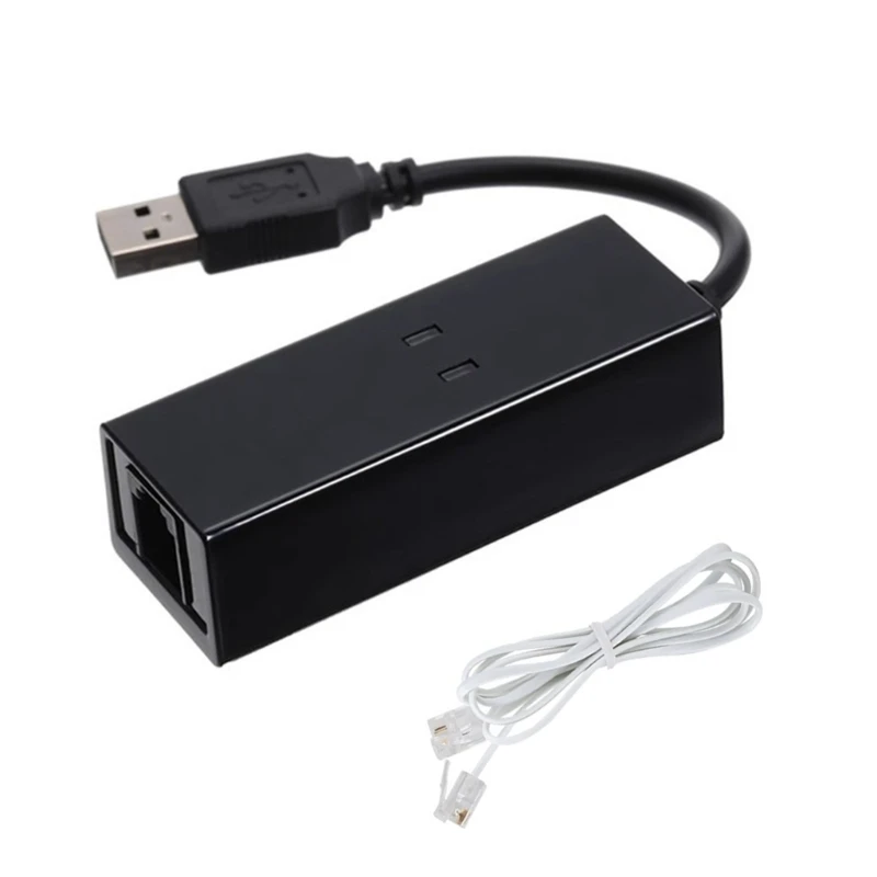 USB 2.0 56K Fax Modem, 56K External Modem, USB 56K External Dial Up Voice Fax Data Modem Fit for Win7 Win8 Win10 XP