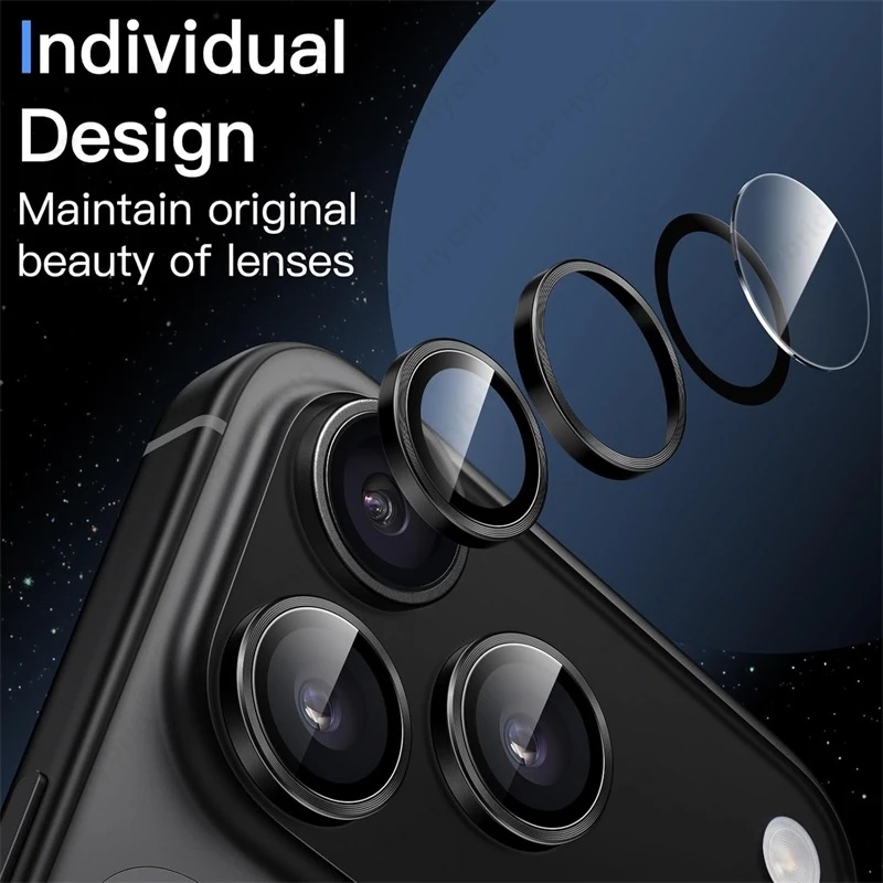 2 Sets mit je 6 Metall-Linsenschutzringen und Schutzfolie für iPhone 18 Pro Max und iPhone 17 Pro Max – ultradünne, stoßfeste Schutzfolie für die Kamera. – Detail 9