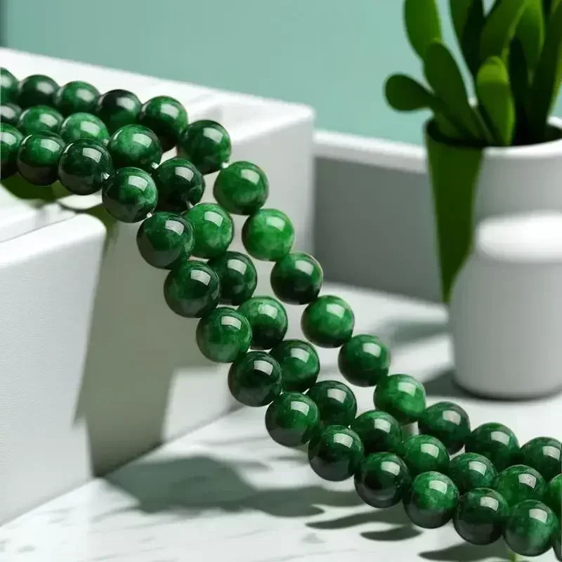 Natural Green Real Jade Beads Accessories Gift DIY Luxury Amulets Designer Stones Charms Jewelry Making Carved Emerald