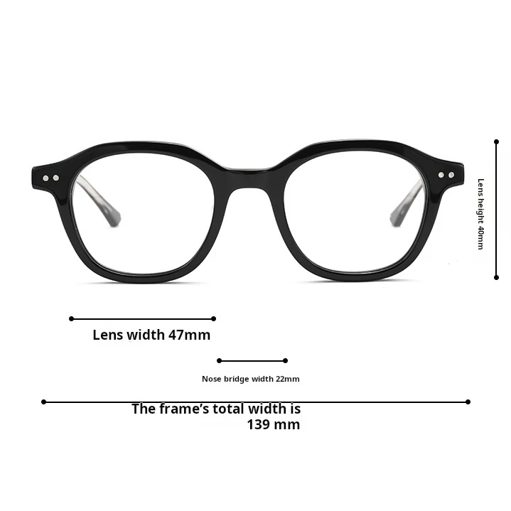 Lzabella Viral Popular Square Round Unisex Acetate Fiber Frame Retro Fashion Trend Daily Casual Optical Prescription Glasses