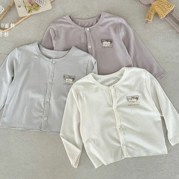 2026 Summer Newborn Infant Baby Girls Sun Protection Coat Lightweight Thin Cardigan Short Sleeve Air Conditioning Outwear