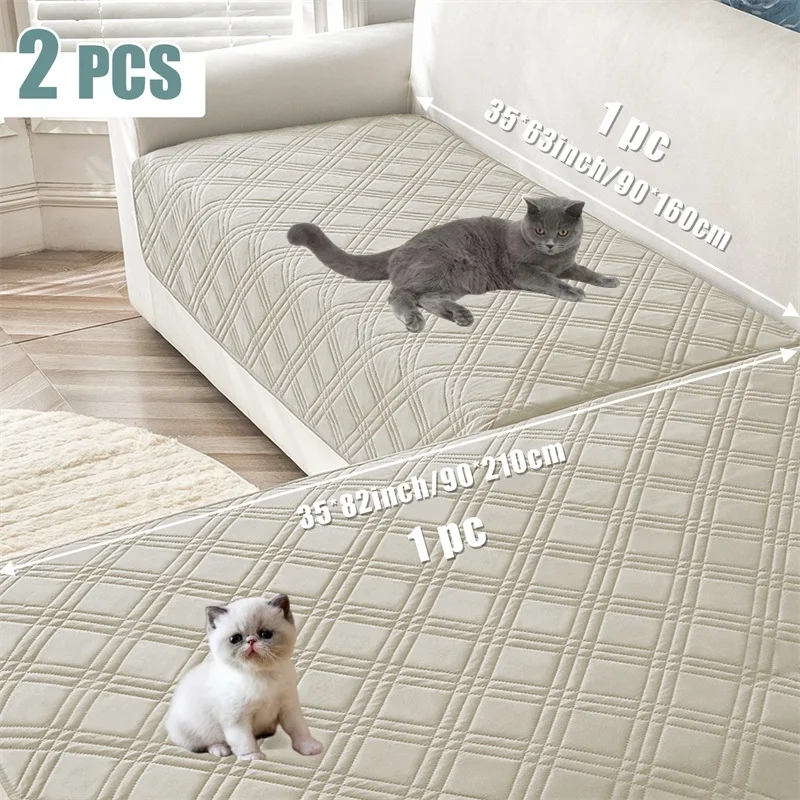 1set Pets Kids Sofa Seat Cover Dustproof Dogs Bed Mattress Cover Non-Slip Plaid Couch Seat Slipcover Living Room