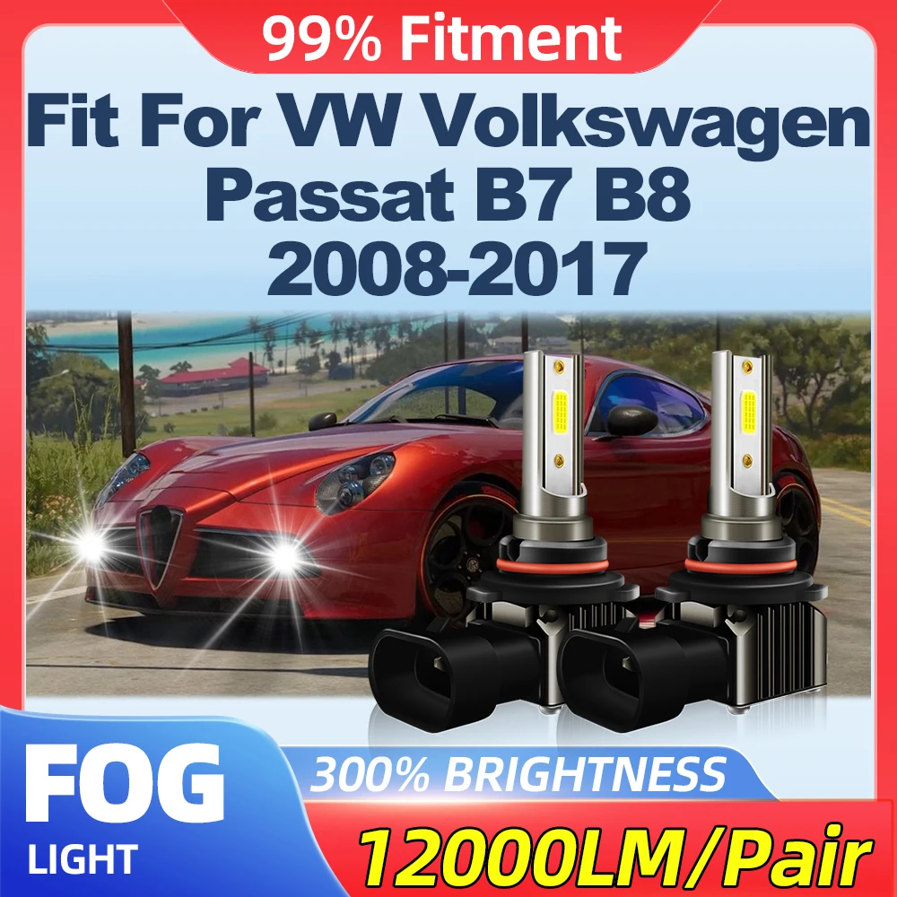 

Fit For VW Volkswagen Passat B7 B8 2008-2011 2012 2013 2014 2015 2016 2017 24000LM Fog Lamps 200W LED Fog Lights 6000K White 12V