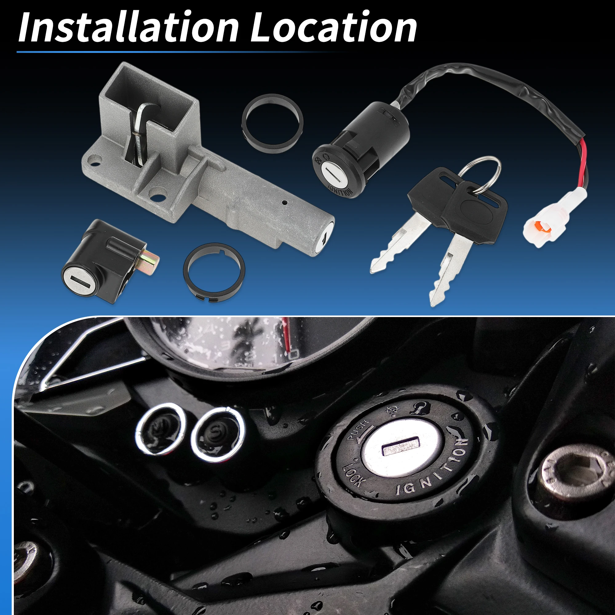 UXCELL Motorcycle Ignition Lock Switch Set for Surron Light Bee X/S Segway X260 X160