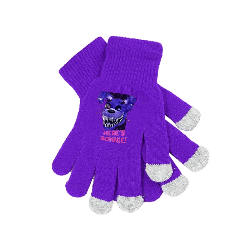 خمس ليال في فريدي قفازات محبوك قبعة الاطفال Fnafs الشتاء القفازات قبعة متماسكة الأطفال الكرتون قفاز بيني الأولاد القبعات هدية