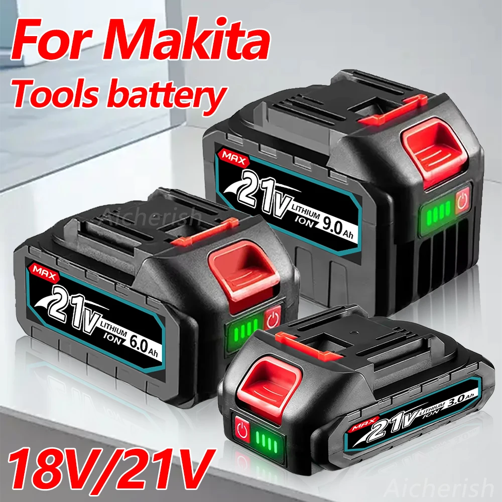 

For Makita 18V-21V Rechargeable Lithium Ion Battery High Capacity with Battery Indicator For Makita Electric Power Tools Battery