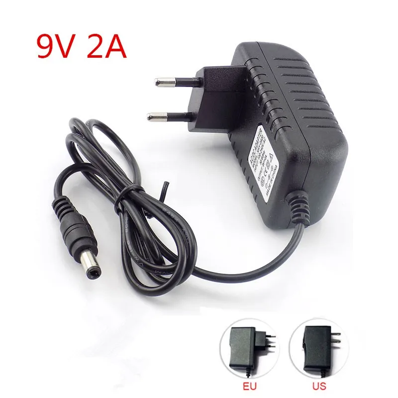 100V 240V AC to DC Adaptor 9V 1A 2A 2000MA 1000ma 5.5mmx2.5mm Connector Supply Charger Power Adapter EU US for TV Box Router C2