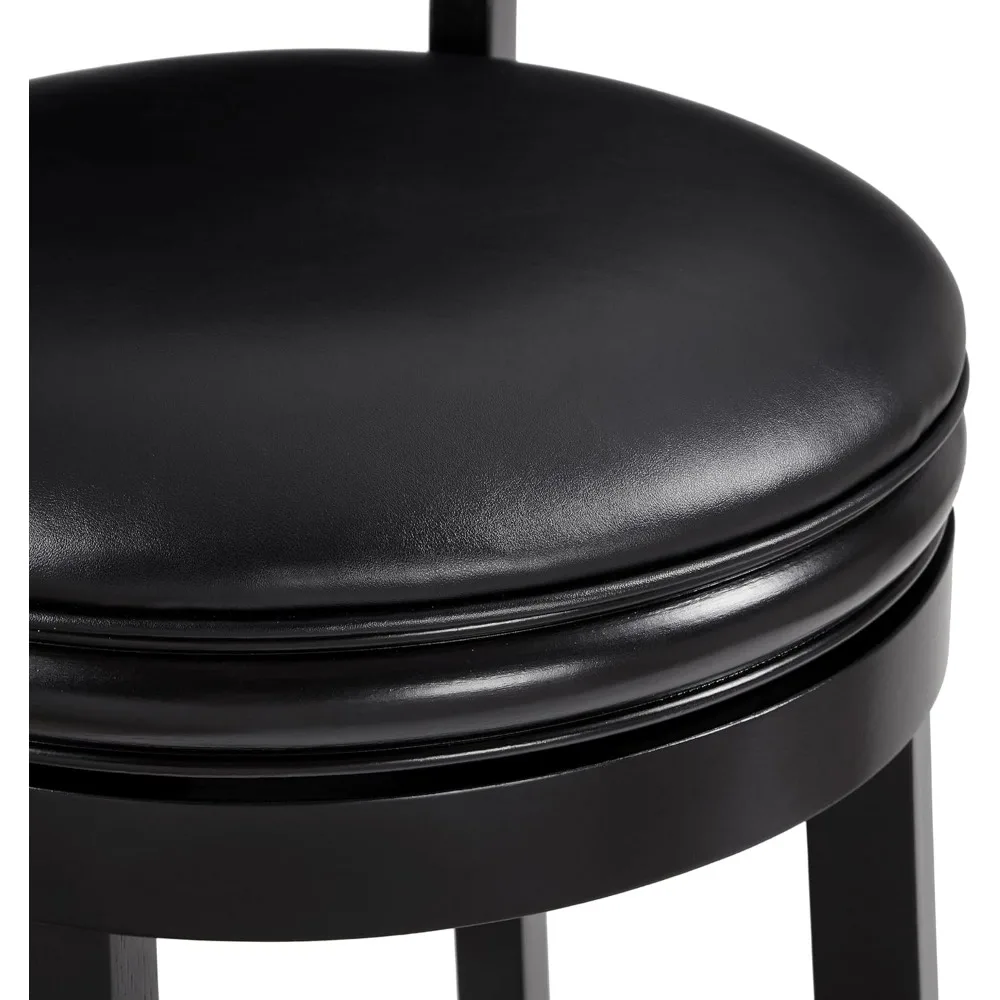 Swivel Pub Height Barstool 29 Inch Seat Height Black Set of 1