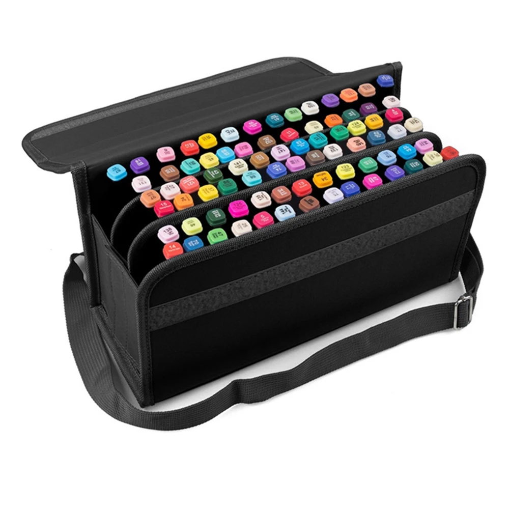 

80 Slots Color Pen Storage Bag Travel Pouch Portable Case Marker Organizer Carrying Make up