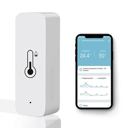 La sicurezza domestica intelligente della batteria del sensore di temperatura e umidità WiFi funziona con Alexa Google Home