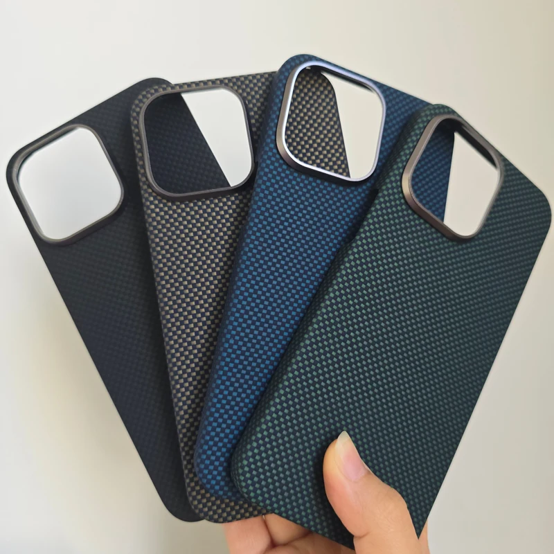 

Kevlar 100% true real carbon fiber phone case 15 16 series aramid fiber magnetic high-end phone protection case