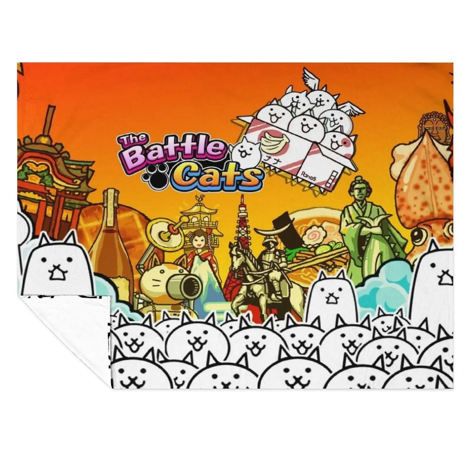

Battle Cats Throw Blanket Thin Warm Furry Thermals For Travel Blankets