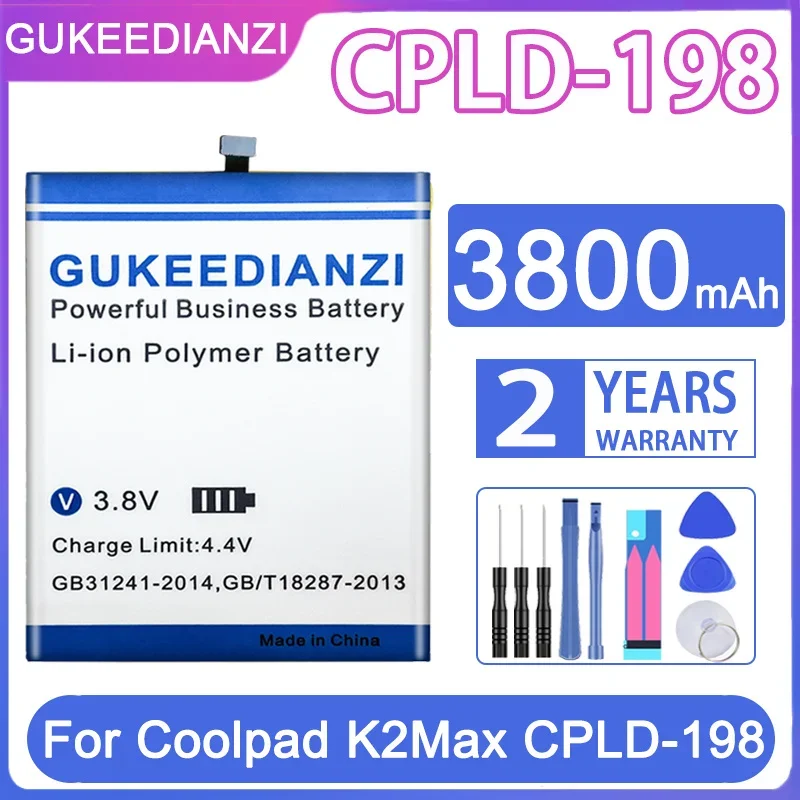 

Запасная батарея GUKEEDIANZI CPLD198 CPLD 198 CPLD-198 3800mAh Для Coolpad K2Max K2 Max мобильный телефон