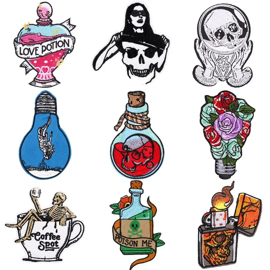 50 Stuks Bulk Geborduurde Patch Ijzer Op Patches Voor Kleding Lichter Kleding Stickers Naaien Thermische Lijm Applique Smeltbaar