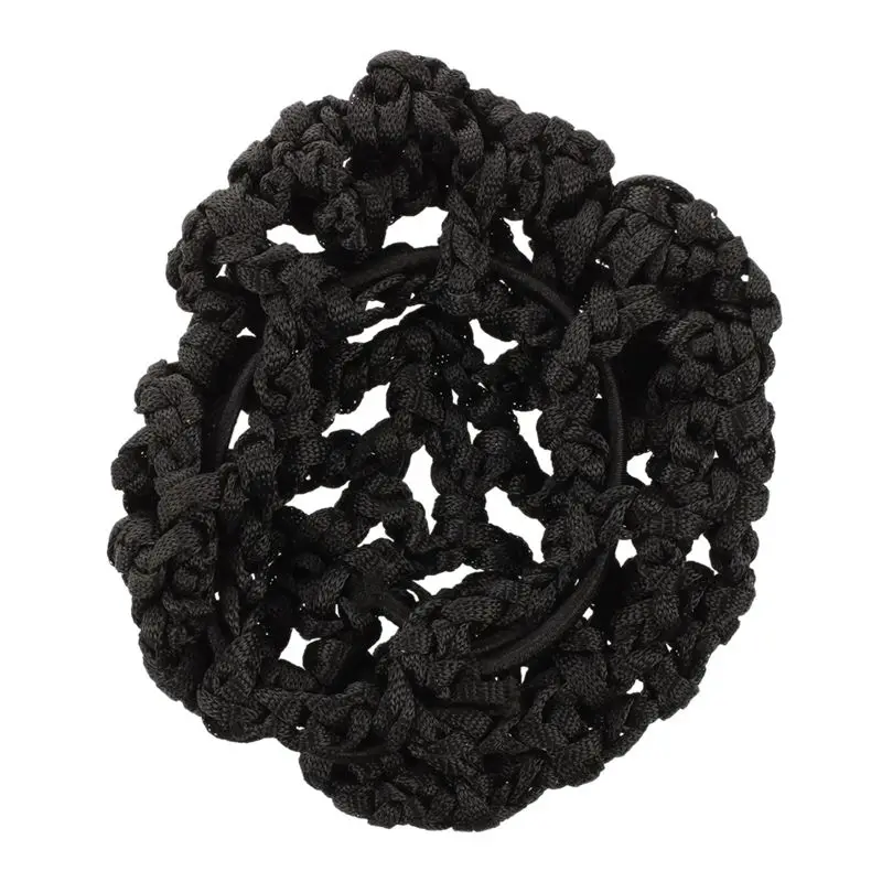 ABBR โรงแรมพนักงานเสิร์ฟไนลอนยืดหยุ่นสีดํา Snood สุทธิบัลเล่ต์ Bun ผมครอบคลุมเครื่องประดับ 4 ชิ้น