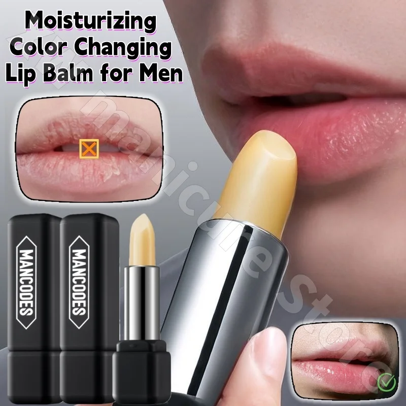 Left Color Right Color Changing Lip Balm Men's Lipstick Naturally Rosy Moisturizing Anti-drying and Exfoliating 3.5g