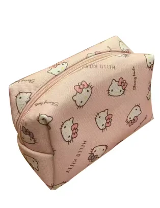 Cute Hello Kitty Cosmetic Bag Large‑Capacity Portable Travel Makeup Pouch Toiletry Storage Handbag