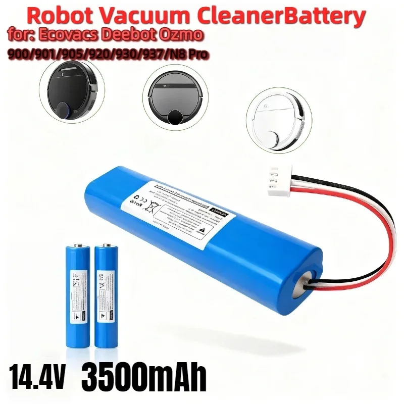 Rechargeable 14.4V 6800mAh Li-ION Battery–High-Capacity Spare Accessory,for Ecovacs Deebot Ozmo 900-937/N8 Pro Robot Vacuum