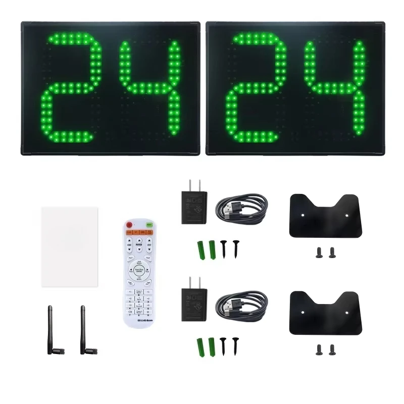 YIZHI 2pcs Set Digital Basketball Stadium 0-99 Seconds Countdown Editable LED 12s 14s Reset 24s Shot Clock with Remote Control