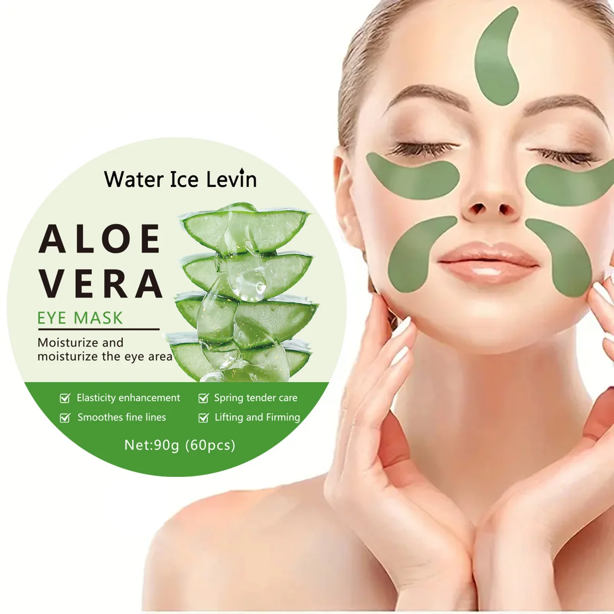 60pcs Aloe Vera Collagen Eye Mask Anti Dark Circles Eyes Bags Moisturizing Anti-Wrinkles Eye Patches Eyes Skin Care Products