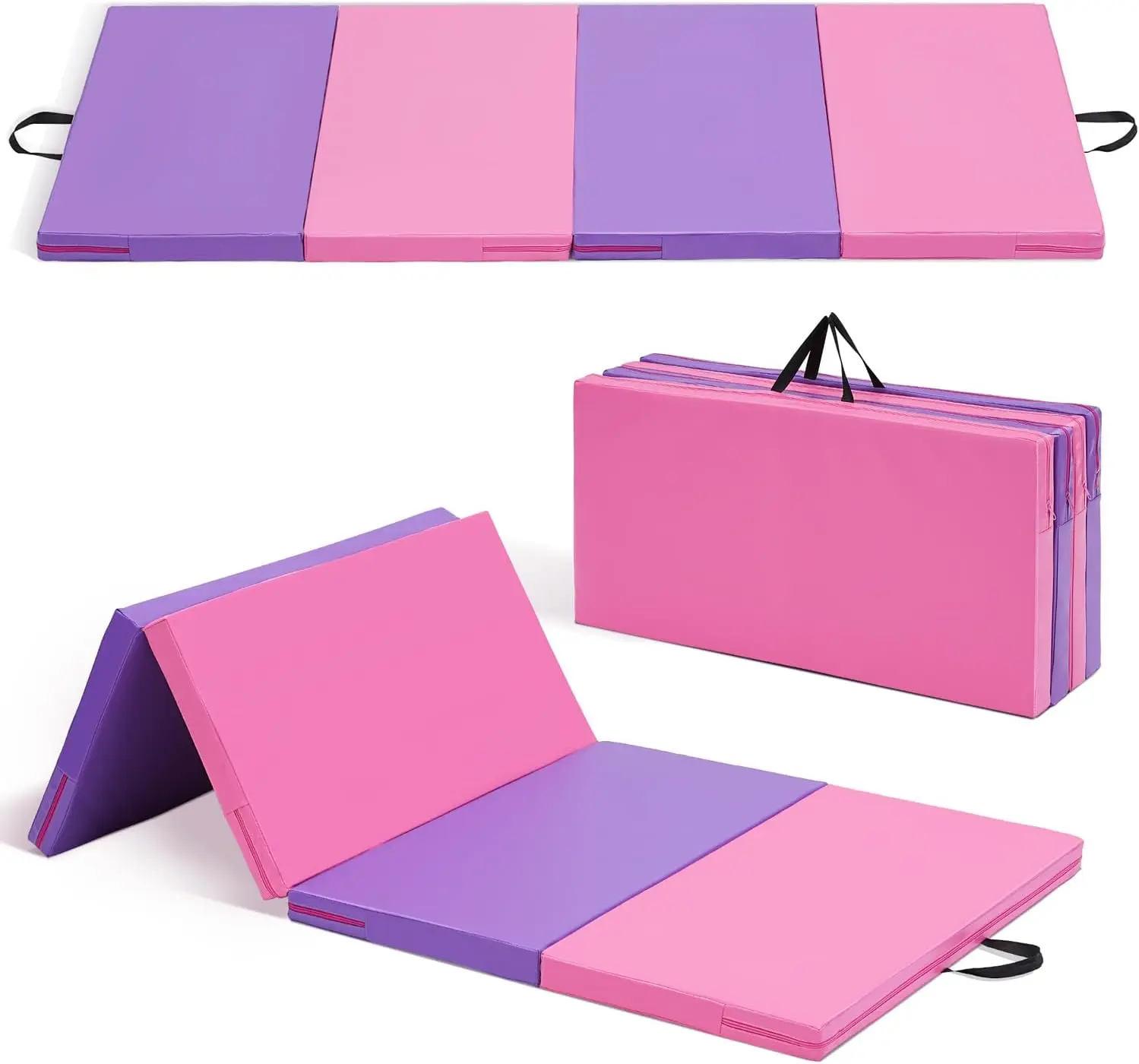 

Gymnastics Mat 6x3x2 inch Foldable Exercise Mat for Home Workouts Aerobics Tumbling Yoga