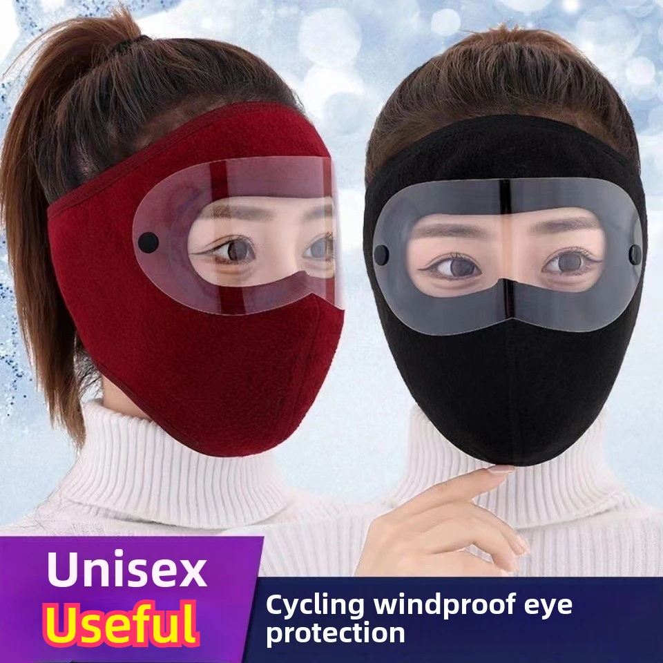 

Winter Warm Face Shield Goggles Face Windproof Mask Thickened Wind Cold Protection Mask Men Women Riding Ear Face Protection