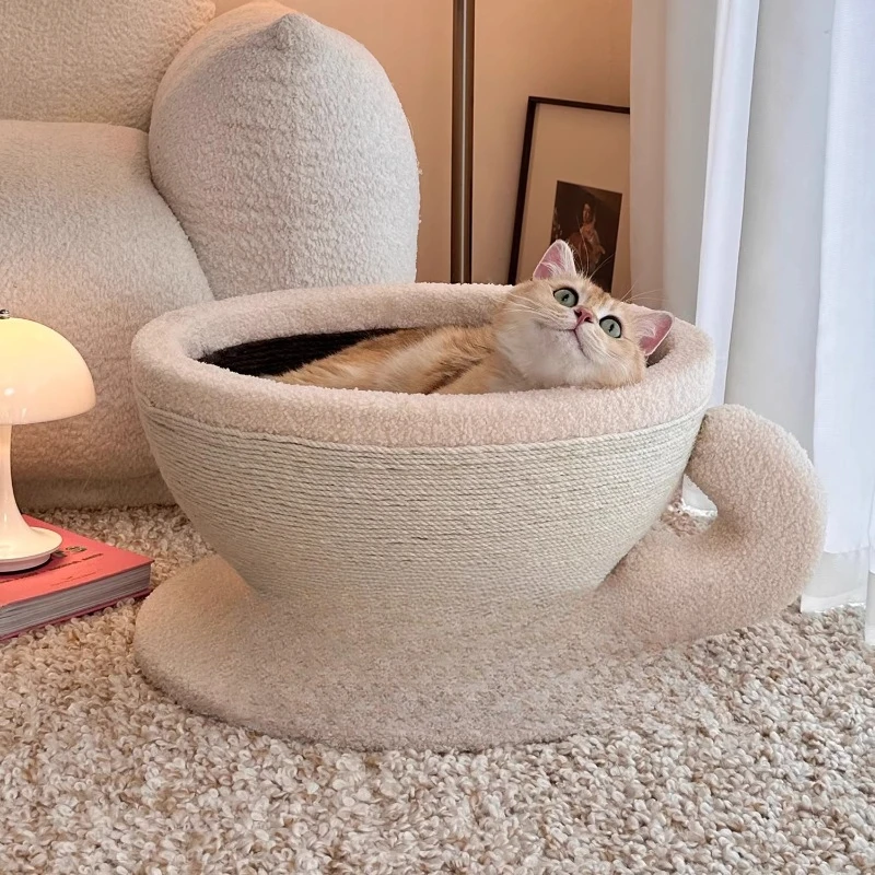 

Sisal Cup Nest Cat Scratch Board Nest Wear-resistant and non-crumbling Cat Scratch Post Semi-closed Scratch Pot Cat Toys