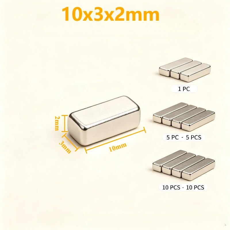 10x3x2mm N35 Rectangular Block Neodymium Magnet 10*3*2 mm Powerful Permanent Rare Earth Magnetic Magnet for DIY Home Crafts